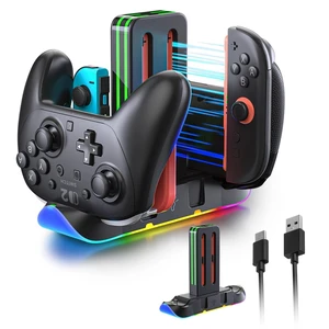 Switch 2 Controller Charging Dock, 6-in-1 Charger for 4 Joy-Cons & 2 Pro Controllers, RGB Charging Station for Nintendo Switch 2, OLED & Switch Switch 2 Controller Charging Dock, 6-in-1 Charger for 4 Joy-Cons & 2 Pro Controllers, RGB Charging Station for Nintendo Switch 2, OLED & Switch