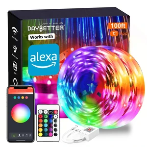 Smart WiFi Led Lights 100ft, Tuya App Controlled Led Strip Lights, Work with Alexa and Google Assistant, Timer Schedule, Color Changing Led Lights for Bedroom Party Kitchen Smart WiFi Led Lights 100ft, Tuya App Controlled Led Strip Lights, Work with Alexa and Google Assistant, Timer Schedule, Color Changing Led Lights for Bedroom Party Kitchen