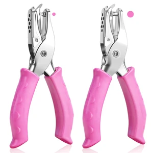 2 PCS Single Hole Punch, 1/4" and 1/8" Hole Puncher with Pink Soft Grip | Small Hole Punch, Handheld Small Circle Paper Punch for Crafts, Scrapbooks, Tags, Tickets in Home, Office and Classroom 2 PCS Single Hole Punch, 1/4" and 1/8" Hole Puncher with Pink Soft Grip | Small Hole Punch, Handheld Small Circle Paper Punch for Crafts, Scrapbooks, Tags, Tickets in Home, Office and Classroom