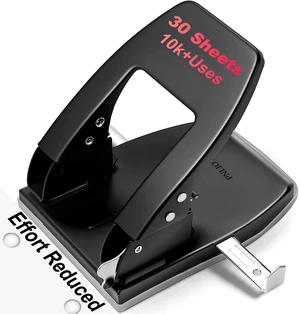 2 Hole Punch, 30-Sheet Capacity Paper Puncher with Adjustable Paper Guide | Heavy-Duty Two Hole Puncher for Office/School/Home, Durable Metal, Removable Chip Tray, 8cm Hole Spacing, 7mm Holes, Black 2 Hole Punch, 30-Sheet Capacity Paper Puncher with Adjustable Paper Guide | Heavy-Duty Two Hole Puncher for Office/School/Home, Durable Metal, Removable Chip Tray, 8cm Hole Spacing, 7mm Holes, Black