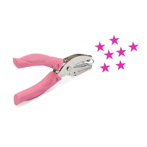 Star Shape Hole Handhold Single Paper Hole Punch for Paper and Crafts, 1/4 inch Puncher with Pink Soft Thick Silicone Cover Star Shape Hole Handhold Single Paper Hole Punch for Paper and Crafts, 1/4 inch Puncher with Pink Soft Thick Silicone Cover