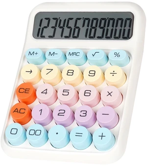 Mechanical Switch Calculator with Big Buttons, Calculators Desktop | 12 Digits, Large LCD Display, Desk Calculator, Cute White Calculators for Teachers Students Basic Office (White) Mechanical Switch Calculator with Big Buttons, Calculators Desktop | 12 Digits, Large LCD Display, Desk Calculator, Cute White Calculators for Teachers Students Basic Office (White)
