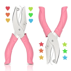 2 PCS Heart and Star Shaped Hole Punch, Single Hole Paper Card Punchers Set | Handheld Metal Puncher with Soft-Handled for Clothing Ticket DIY Craft Tags Scrapbook Tool, 1/4 inch 2 PCS Heart and Star Shaped Hole Punch, Single Hole Paper Card Punchers Set | Handheld Metal Puncher with Soft-Handled for Clothing Ticket DIY Craft Tags Scrapbook Tool, 1/4 inch