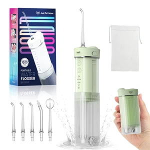 Portable Water Flosser for Travel, 50% Smaller Compact Mini Design | 3 Modes & 8 DIY Levels for Braces, Orthodontic & Sensitive Teeth, 230ml Tank, 5 Nozzles, Storage Bag, On-the-Go Use, Green Portable Water Flosser for Travel, 50% Smaller Compact Mini Design | 3 Modes & 8 DIY Levels for Braces, Orthodontic & Sensitive Teeth, 230ml Tank, 5 Nozzles, Storage Bag, On-the-Go Use, Green