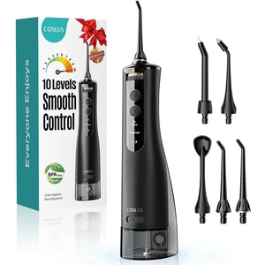 ADA Accepted E40 Water Dental Flosser, 10 Pressure Levels, Black Pro | Easy to Use, Professional Water Dental Pick, Safe for Orthodontic, Braces & Sensitive Teeth Gums, Cordless for Travel, Family ADA Accepted E40 Water Dental Flosser, 10 Pressure Levels, Black Pro | Easy to Use, Professional Water Dental Pick, Safe for Orthodontic, Braces & Sensitive Teeth Gums, Cordless for Travel, Family