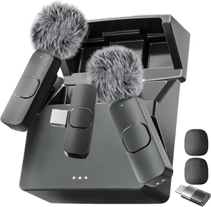 (Latest Model #1 Microphone for iPhone & Android, Wireless Mini Microphone, Clear Voice, Noise Cancelling, Lavalier Mic for TikTok, YouTube & Interviews (with Charging Case) (Latest Model #1 Microphone for iPhone & Android, Wireless Mini Microphone, Clear Voice, Noise Cancelling, Lavalier Mic for TikTok, YouTube & Interviews (with Charging Case)
