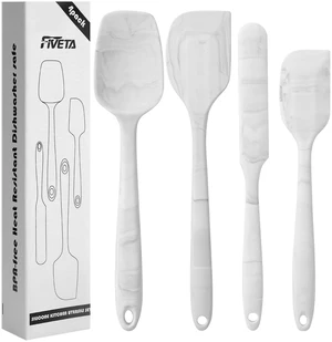 Food Grade Silicone Rubber Spatula Set for Baking,Cooking.High Heat Resistant Non Stick,Dishwasher Safe,Stainless Steel Core Handle,BPA-Free,Marbling set of 4 Food Grade Silicone Rubber Spatula Set for Baking,Cooking.High Heat Resistant Non Stick,Dishwasher Safe,Stainless Steel Core Handle,BPA-Free,Marbling set of 4