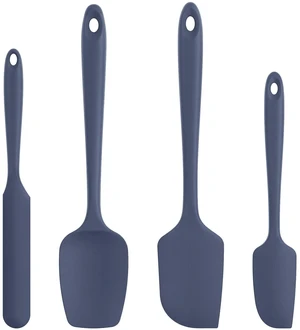 Heat Resistant Silicone Spatula Set: 600ºF High Temp Seamless Food Grade Food Grade Flexible Rubber Silicon Kitchen Cooking Mixing Baking Scraper for Nonstick Cookware Set of 4 (Midnight Blue) Heat Resistant Silicone Spatula Set: 600ºF High Temp Seamless Food Grade Food Grade Flexible Rubber Silicon Kitchen Cooking Mixing Baking Scraper for Nonstick Cookware Set of 4 (Midnight Blue)