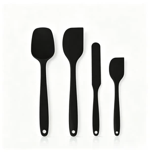 Silicone Spatula Set,4 Packs Black Rubber Spatulas Heat Resistant | BPA-Free Spatula Set for Nonstick Cookware Baking Essentials Silicone Spatula Set,4 Packs Black Rubber Spatulas Heat Resistant | BPA-Free Spatula Set for Nonstick Cookware Baking Essentials