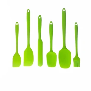 Silicone Spatula Set, 6 Pieces Food Grade Kitchen Utensils with Silicone Brush Heat BPA-Free Rubber Spatula for Scraping, Baking, Cooking, Mixing (Green) Silicone Spatula Set, 6 Pieces Food Grade Kitchen Utensils with Silicone Brush Heat BPA-Free Rubber Spatula for Scraping, Baking, Cooking, Mixing (Green)