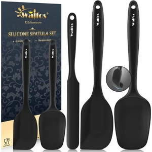 600°F High Heat Resistant Silicone Spatula Set of 5- Food Grade Rubber Spatula Set for Baking Cooking & Mixing - BPA Free, Non Stick and Dishwasher Safe,black 600°F High Heat Resistant Silicone Spatula Set of 5- Food Grade Rubber Spatula Set for Baking Cooking & Mixing - BPA Free, Non Stick and Dishwasher Safe,black
