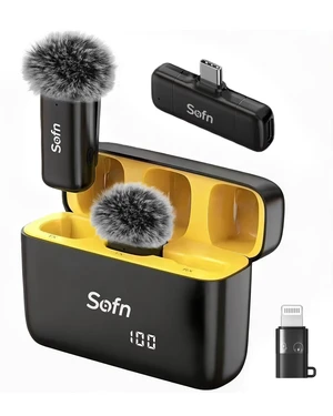 Wireless Microphone for iPhone & Android, Dual Lapel Mini Microphone | 24H Charging Case,Lavalier Clip-on,USB-C & Lightning,Noise Reduction,70 ft Range,Content Creators,Video Recording,Plug on Wireless Microphone for iPhone & Android, Dual Lapel Mini Microphone | 24H Charging Case,Lavalier Clip-on,USB-C & Lightning,Noise Reduction,70 ft Range,Content Creators,Video Recording,Plug on