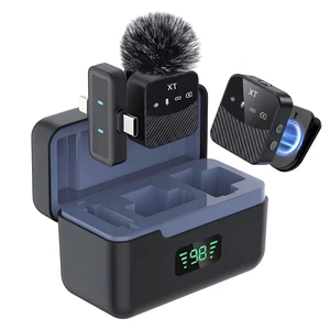 Wireless Lavalier Microphone, Mini Compact Lapel Mic with Magnetic Clip & Charging Case, 25H Long Battery Life, Noise Reduction, Dual Interface for iPhone Android Video Recording Vlogging Podcast Wireless Lavalier Microphone, Mini Compact Lapel Mic with Magnetic Clip & Charging Case, 25H Long Battery Life, Noise Reduction, Dual Interface for iPhone Android Video Recording Vlogging Podcast
