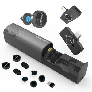 Wireless Microphone for iPhone Android, Magnetic Lavalier Lapel Mic | iPhone 16 15 14 & Android, AI Noise Cancelling, Charging Case, 2 Transmitters for Dual Interviews, PC Wireless Microphone for iPhone Android, Magnetic Lavalier Lapel Mic | iPhone 16 15 14 & Android, AI Noise Cancelling, Charging Case, 2 Transmitters for Dual Interviews, PC