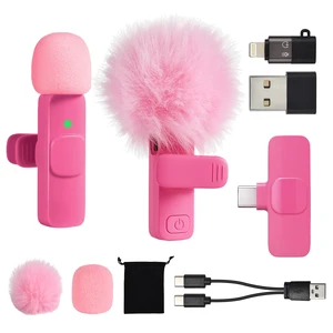 Mini Hot Pink Microphone for iphone Android Phone Tablet ipad PC, Usb C Wireless Lavalier Mic for Video Recording Vlogging Youtube Tiktok Podcast Interview content creators, Type C Tiny Microphones Mini Hot Pink Microphone for iphone Android Phone Tablet ipad PC, Usb C Wireless Lavalier Mic for Video Recording Vlogging Youtube Tiktok Podcast Interview content creators, Type C Tiny Microphones