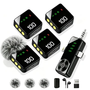 4 Pack Wireless Lavalier Microphone for iPhone Android & Camera | Mini Mics with AI Noise Reduction, 40H Battery for 4-Person Interviews, Video Recording, Podcasts, YouTube, TikTok, Vlogging 4 Pack Wireless Lavalier Microphone for iPhone Android & Camera | Mini Mics with AI Noise Reduction, 40H Battery for 4-Person Interviews, Video Recording, Podcasts, YouTube, TikTok, Vlogging