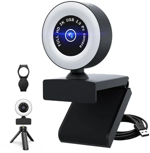 USB HD 4K Video Webcamwith Ring Ligh and Microphoneand Rotatable Tripod& Privacy Cover for PC, Fast AutoFocuswith Auto White Balance for Video Calls, Live Streaming Gaming & Online Meetings USB HD 4K Video Webcamwith Ring Ligh and Microphoneand Rotatable Tripod& Privacy Cover for PC, Fast AutoFocuswith Auto White Balance for Video Calls, Live Streaming Gaming & Online Meetings