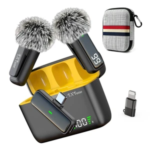 Wireless Microphone for iPhone Android Phone, USB C Mini Clip on Mic | Noise Canceling, 24H Battery Life with Charging Case, 70Ft Range, Lavalier Mic for Content Creators Video Recording Vlogging Wireless Microphone for iPhone Android Phone, USB C Mini Clip on Mic | Noise Canceling, 24H Battery Life with Charging Case, 70Ft Range, Lavalier Mic for Content Creators Video Recording Vlogging