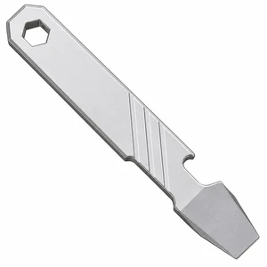 Titanium EDC Pry Bar Tool 4 Pocket Prybar with Bottle Opener, Flathead Screwdriver, Box Opener & Scraper Compact Multi Tool for Everyday Carry Titanium EDC Pry Bar Tool 4 Pocket Prybar with Bottle Opener, Flathead Screwdriver, Box Opener & Scraper Compact Multi Tool for Everyday Carry