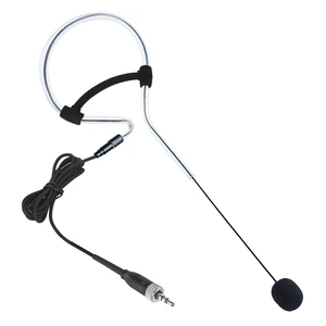 Black Single Earset Headset Microphone Compatible with Sennheiser | Headworn Over Ear Hanging Condenser Mic for Wireless Bodypack Transmitter System with 3.5mm Female Screw Plug Black Single Earset Headset Microphone Compatible with Sennheiser | Headworn Over Ear Hanging Condenser Mic for Wireless Bodypack Transmitter System with 3.5mm Female Screw Plug