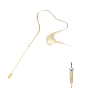 Headset/Headworn Microphone Single Earset Ear-Hook Over Ear Hanging Condenser Mic Compatible with Sennheiser Wireless System Bodypack Transmitter, for Performance, Theater, Lecture - Beige C2 Headset/Headworn Microphone Single Earset Ear-Hook Over Ear Hanging Condenser Mic Compatible with Sennheiser Wireless System Bodypack Transmitter, for Performance, Theater, Lecture - Beige C2