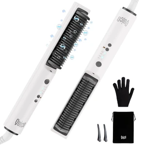 Hair Straightener Brush, 100-240V Dual Voltage Straightener Brush | Ionic Straightener Comb for Women, Ceramic Electric Hot Comb Flat Iron, Auto Temp Lock&Auto-Off Function, Global Use Hair Straightener Brush, 100-240V Dual Voltage Straightener Brush | Ionic Straightener Comb for Women, Ceramic Electric Hot Comb Flat Iron, Auto Temp Lock&Auto-Off Function, Global Use