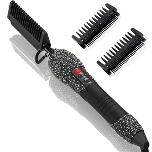 LCD Screen Digital Display Diamond Shaped Hot Comb, Black, 13.1 x 2.3 inches, 500 Degree Plug in Hot Comb with Adjustable Temperatures, Temperature Lock, Suitable for All Hair Types LCD Screen Digital Display Diamond Shaped Hot Comb, Black, 13.1 x 2.3 inches, 500 Degree Plug in Hot Comb with Adjustable Temperatures, Temperature Lock, Suitable for All Hair Types