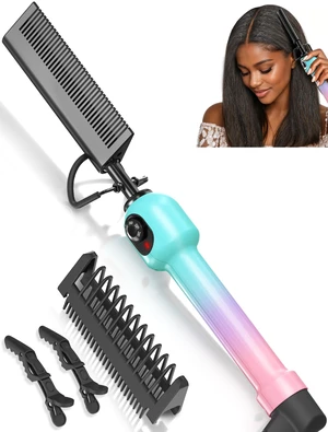 Professional Hot Comb for Wigs and Black Hair, Electric Pressing Comb with Anti-Scald Design, 5 Heat Settings 280450°F, Dual Voltage Straightening Comb for Roots, Edges, Lace Fronts and Natural Hair Professional Hot Comb for Wigs and Black Hair, Electric Pressing Comb with Anti-Scald Design, 5 Heat Settings 280450°F, Dual Voltage Straightening Comb for Roots, Edges, Lace Fronts and Natural Hair