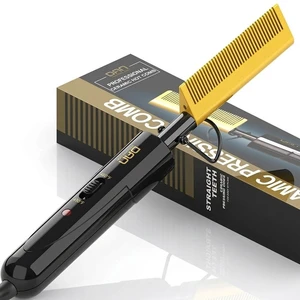 Small Ceramic Hot Comb for Lace Front Wigs - Dual Voltage, Fast Heating Straightener for Black Hair and Wigs Small Ceramic Hot Comb for Lace Front Wigs - Dual Voltage, Fast Heating Straightener for Black Hair and Wigs