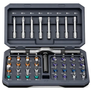 42 In 1 Magnetic Ratchet Screwdriver Set, T Handle Ratcheting Screwdriver Set with Storage Case, Multi Bits, Repair Kit for Computer, Eyeglass, Bicycles, Watch, Furniture, DIY (Grey) 42 In 1 Magnetic Ratchet Screwdriver Set, T Handle Ratcheting Screwdriver Set with Storage Case, Multi Bits, Repair Kit for Computer, Eyeglass, Bicycles, Watch, Furniture, DIY (Grey)