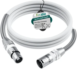 Premium XLR Cable 6 FT, 3 Pins XLR Microphone Male to Female Cord, White | Balanced Mic, 22AWG Pure Copper, Metal Spring SR, Zinc Alloy Plug, for Speaker, Mixing Board, Podcast, with 5 Ties, OD: 6.5mm Premium XLR Cable 6 FT, 3 Pins XLR Microphone Male to Female Cord, White | Balanced Mic, 22AWG Pure Copper, Metal Spring SR, Zinc Alloy Plug, for Speaker, Mixing Board, Podcast, with 5 Ties, OD: 6.5mm