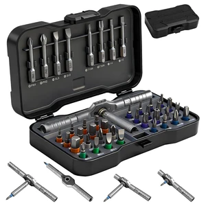42 in 1 Magnetic Ratchet Screwdriver Set, DIY Ratchet Screwdriver Set, Multi Bit Magnetic Drive Set with Detachable Ratchet Handle, Portable Gray Repair Tool Kit for Furniture, Computer, Bicycle 42 in 1 Magnetic Ratchet Screwdriver Set, DIY Ratchet Screwdriver Set, Multi Bit Magnetic Drive Set with Detachable Ratchet Handle, Portable Gray Repair Tool Kit for Furniture, Computer, Bicycle