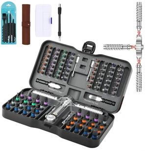 115 in 1 Magnetic Ratchet Screwdriver Set with S2 Steel Bits | Detachable T Handle, Multi Compact Repair Tool Kit for Furniture, Precision Appliance, Electronics, Bicycle, DIY, Gift Men 115 in 1 Magnetic Ratchet Screwdriver Set with S2 Steel Bits | Detachable T Handle, Multi Compact Repair Tool Kit for Furniture, Precision Appliance, Electronics, Bicycle, DIY, Gift Men