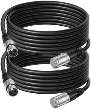2Pack 25ft XLR Cables, Professional Microphone Cable, MaleFemale | Premium OFC HeavyDuty Mic Cord, Sturdy Microphone Cord with Metal Connectors for Mixer, Amp, Podcast, Stage & Studio 2Pack 25ft XLR Cables, Professional Microphone Cable, MaleFemale | Premium OFC HeavyDuty Mic Cord, Sturdy Microphone Cord with Metal Connectors for Mixer, Amp, Podcast, Stage & Studio