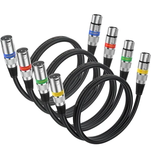 XLR Cables 3FT 4 Pack, Balanced 3 Pin XLR Male to Female | Color Coded, Low Noise, Dual Shielded OFC XLR Microphone Cable, metal connectors, for Studio, mixers and speakers, DMX Cable XLR Cables 3FT 4 Pack, Balanced 3 Pin XLR Male to Female | Color Coded, Low Noise, Dual Shielded OFC XLR Microphone Cable, metal connectors, for Studio, mixers and speakers, DMX Cable