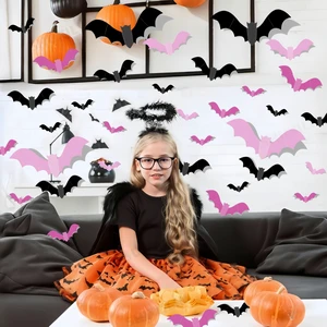 48Pcs 3D Bats Wall Decals Removable Rose Pink Black Bat Designs Wall Decor Halloween 3D Bats Wall Stickers 3D Bat Stickers for Home Indoor Room Outdoor Summer Halloween Party Scene Decals Decoration 48Pcs 3D Bats Wall Decals Removable Rose Pink Black Bat Designs Wall Decor Halloween 3D Bats Wall Stickers 3D Bat Stickers for Home Indoor Room Outdoor Summer Halloween Party Scene Decals Decoration