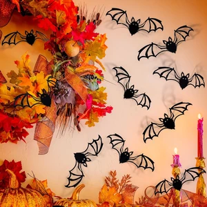 24Pcs Halloween Decorations Horror 3D Bat Wall Decals Black Red Hollow Out Bats Window Decor, Self-Adhesive PVC Realistic Bats Wall Stickers Scary Halloween Parties Decorations for Home Indoor 24Pcs Halloween Decorations Horror 3D Bat Wall Decals Black Red Hollow Out Bats Window Decor, Self-Adhesive PVC Realistic Bats Wall Stickers Scary Halloween Parties Decorations for Home Indoor
