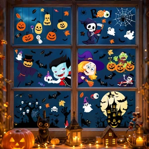 9 Sheets Halloween Window Clings for Home Decorations Witch Ghost Pumpkin 9 Sheets Halloween Window Clings for Home Decorations Witch Ghost Pumpkin