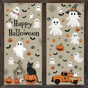 6 Sheets Vintage Halloween Window Clings Spooky Ghost Decorations Set 6 Sheets Vintage Halloween Window Clings Spooky Ghost Decorations Set