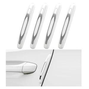 4 PCS Car Door Edge Guards, Anti-Scratch Door Edge Guards Trim Strip with Self Adhesive, Car Door Protector Bumper Guards for Most Cars Trucks SUVs, Exterior Car Accessories (White) 4 PCS Car Door Edge Guards, Anti-Scratch Door Edge Guards Trim Strip with Self Adhesive, Car Door Protector Bumper Guards for Most Cars Trucks SUVs, Exterior Car Accessories (White)