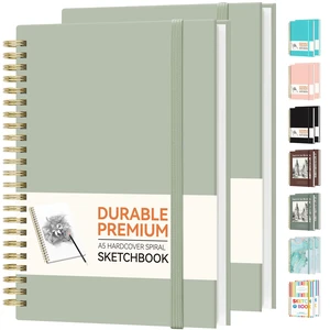 2 Pack Blank Spiral Notebook, 8"x 5.6"Hardcover Sketch Book | 100GSM Thick Paper,Art Sketchbook for Women&Adult, 100 pages/50 Sheets Drawing Book Journal for School Office Drawing, Green 2 Pack Blank Spiral Notebook, 8"x 5.6"Hardcover Sketch Book | 100GSM Thick Paper,Art Sketchbook for Women&Adult, 100 pages/50 Sheets Drawing Book Journal for School Office Drawing, Green
