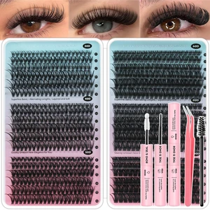 Lash Clusters Kit 708Pcs Individual Cluster Lash Extensions Kit 30D+40D+50D+60D+80D+100D Wispy Eyelash Clusters with Lash Bond and Seal and Tweezers 10-16mm 6 Styles Mix Lashes Clusters Kit Lash Clusters Kit 708Pcs Individual Cluster Lash Extensions Kit 30D+40D+50D+60D+80D+100D Wispy Eyelash Clusters with Lash Bond and Seal and Tweezers 10-16mm 6 Styles Mix Lashes Clusters Kit
