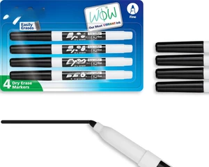 Low Odor Dry Erase Markers, Fine Tip, Black, 4 Count - Home Organization, Study Supplies Low Odor Dry Erase Markers, Fine Tip, Black, 4 Count - Home Organization, Study Supplies