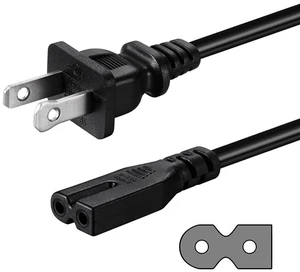2 Prong Polarized Power Cord for Vizio D/E/M Series TV | 5 Feet, UL Listed Replacement Cable, Sturdy and Durable, Good Quality, Compatible with Sound Bar/Speaker 2 Prong Polarized Power Cord for Vizio D/E/M Series TV | 5 Feet, UL Listed Replacement Cable, Sturdy and Durable, Good Quality, Compatible with Sound Bar/Speaker