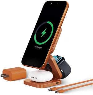 KU XIU X55 Turbo Qi2.2 25W Fast 3-in-1 Charging Station for Apple Device | Foldable Magnetic Charger for iPhone 18/17/16, 5W for Apple Watch & AirPods, Travel Wireless Charging Stand with 45W Adapter KU XIU X55 Turbo Qi2.2 25W Fast 3-in-1 Charging Station for Apple Device | Foldable Magnetic Charger for iPhone 18/17/16, 5W for Apple Watch & AirPods, Travel Wireless Charging Stand with 45W Adapter