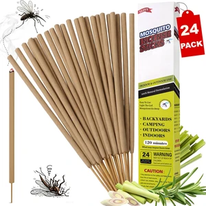 24 Pcs Thick Mosquito Repellent Stick, Citronella Candles Outdoor for Patio | Natural Plant-Based Bug Insect Barrier for Hiking Travel | Camping Fishing Essentials | Provides Up to 12 Ft Coverage 24 Pcs Thick Mosquito Repellent Stick, Citronella Candles Outdoor for Patio | Natural Plant-Based Bug Insect Barrier for Hiking Travel | Camping Fishing Essentials | Provides Up to 12 Ft Coverage