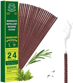 Mosquito Repellent Incense Sticks with Citronella Oil, 24 Count | Extra Large, Plant-Based Formula for Outdoor Patio, Backyard Gathering & Camping, Up to 8-Hour to Help Deter Flying Insects Mosquito Repellent Incense Sticks with Citronella Oil, 24 Count | Extra Large, Plant-Based Formula for Outdoor Patio, Backyard Gathering & Camping, Up to 8-Hour to Help Deter Flying Insects