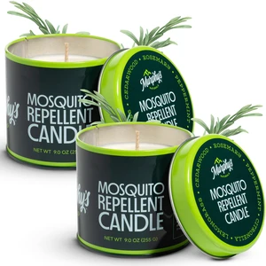 Citronella Mosquito Repellent Candles, 9 oz (Pack of 2) | Soy & beeswax blend with rosemary, peppermint, citronella & lemongrass oils; 30-hour burn for patios & outdoor spaces Citronella Mosquito Repellent Candles, 9 oz (Pack of 2) | Soy & beeswax blend with rosemary, peppermint, citronella & lemongrass oils; 30-hour burn for patios & outdoor spaces