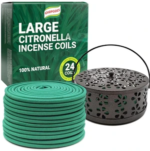 Large Citronella Incense coils and Coil Incense Holder, Made from Natural Plants, Suitable for Outdoor, Living Room, Terrace use (24 Coils and 1 Coil Incense Holder) Large Citronella Incense coils and Coil Incense Holder, Made from Natural Plants, Suitable for Outdoor, Living Room, Terrace use (24 Coils and 1 Coil Incense Holder)