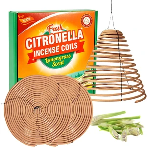 Large Hanging Citronella Coils, Lemongrass Incense Coils 2 Pack | Suitable for Backyard Camping Fishing Patio, 36H Long Lasting Thick Coil Outdoor Fragrance for Large Open Areas, 13x13 Inch Large Hanging Citronella Coils, Lemongrass Incense Coils 2 Pack | Suitable for Backyard Camping Fishing Patio, 36H Long Lasting Thick Coil Outdoor Fragrance for Large Open Areas, 13x13 Inch